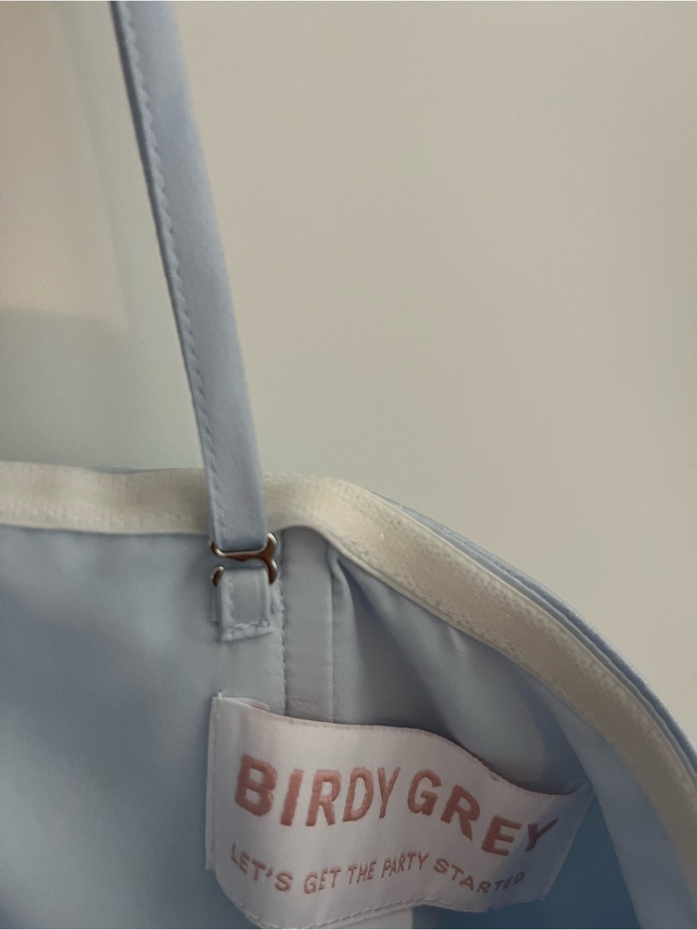 Birdy Grey Mist Blue Matte Satin Maxi Dress - Picture 4 of 9